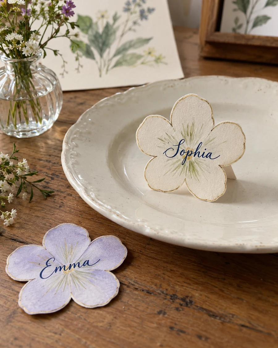 Design preview: Flower name cards