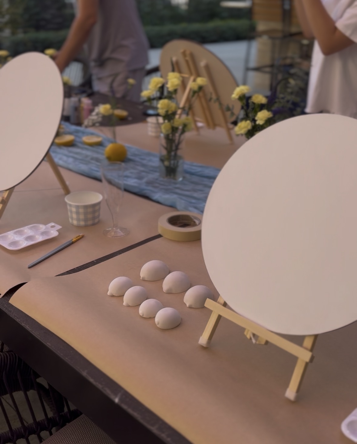 Blank boards and materials on the workshop table